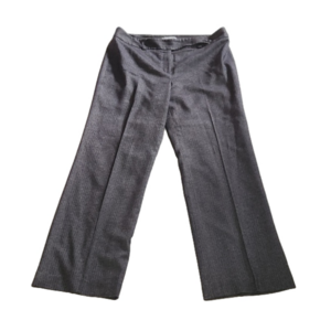 Ann Taylor gray  Herringbone Signature Fit Wide Leg Pants Sz 12 Petite